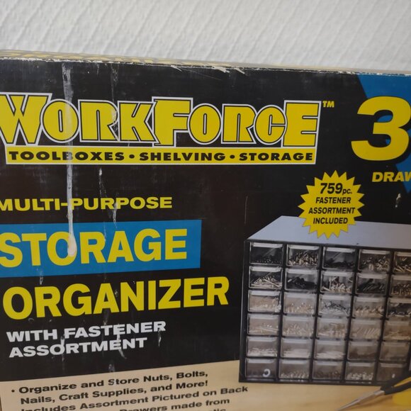 WorkForce 30-Drawer Storage Organizer Toolbox Shelving UNUSED in Box - Picture 9 of 9